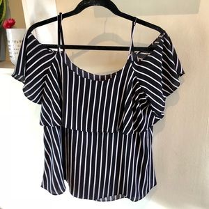 NWOT Bobeau Open Shoulder Blouse